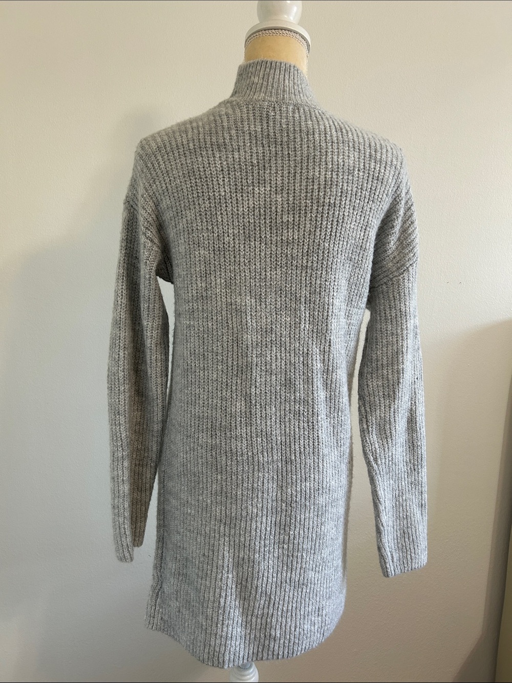 miami Gray Ribbed Turtleneck Sweater Dress - Picture 3 of 9